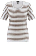 Toffee Brown Striped Classic T Shirt
