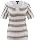 Toffee Brown Striped Classic T Shirt