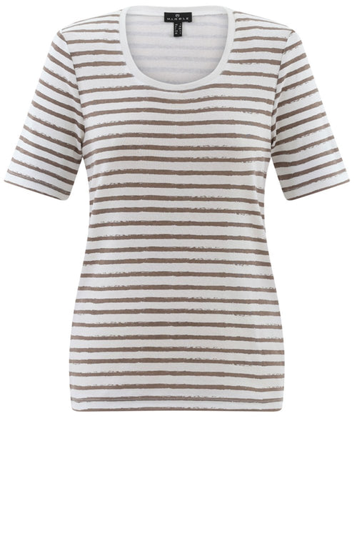 Toffee Brown Striped Classic T Shirt