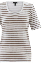 Toffee Brown Striped Classic T Shirt