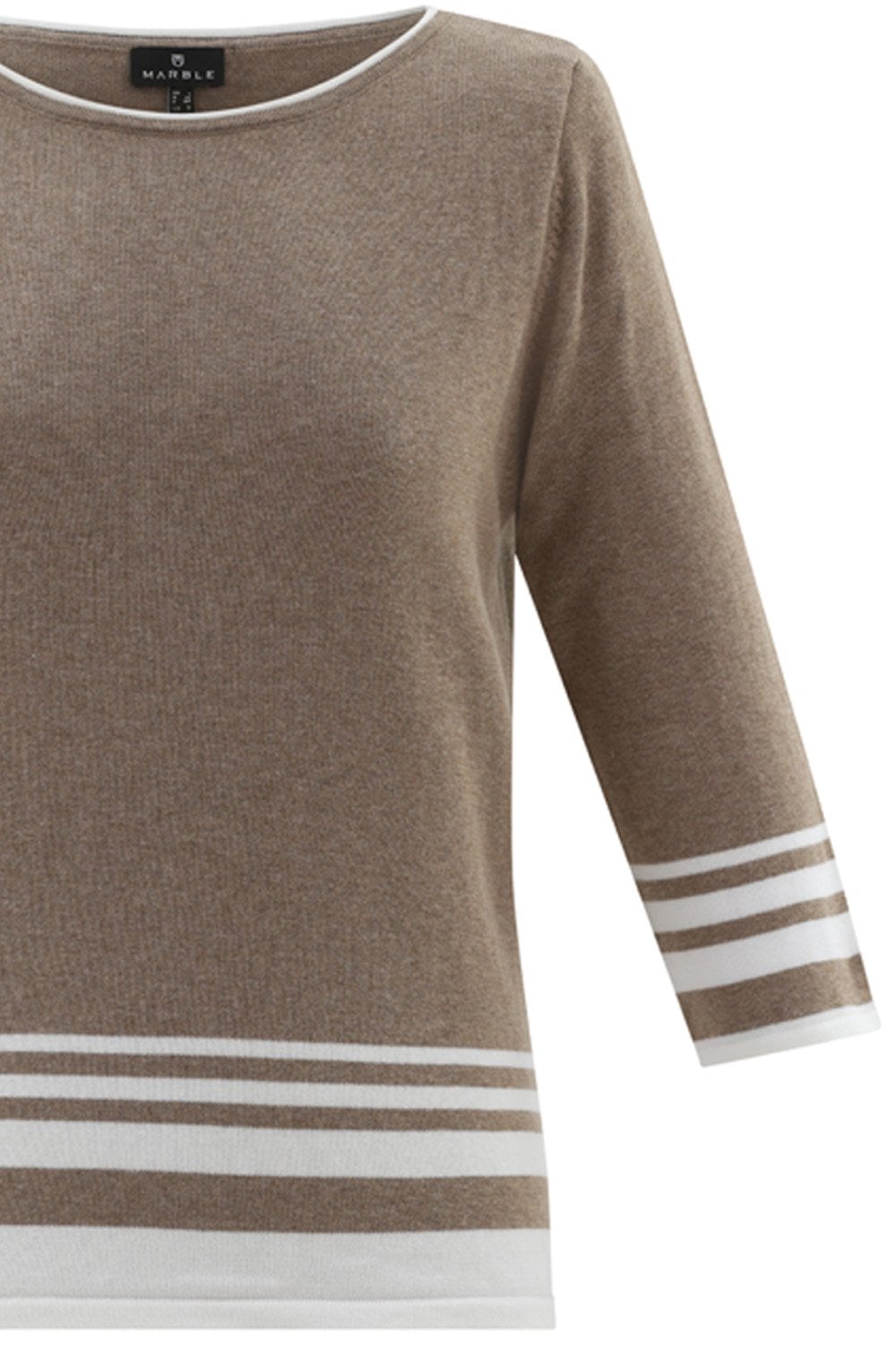 Toffee Brown Striped Hem Jumper
