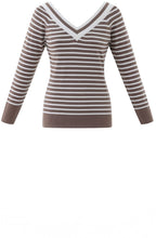 Toffee Brown Wide V Neck Sweater
