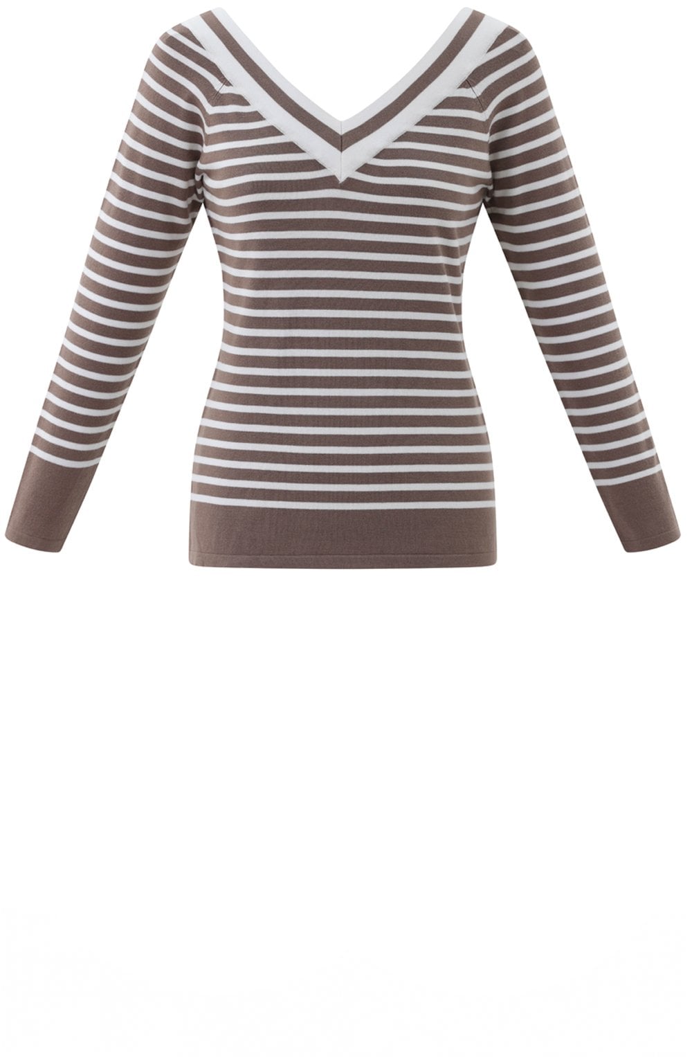 Toffee Brown Wide V Neck Sweater