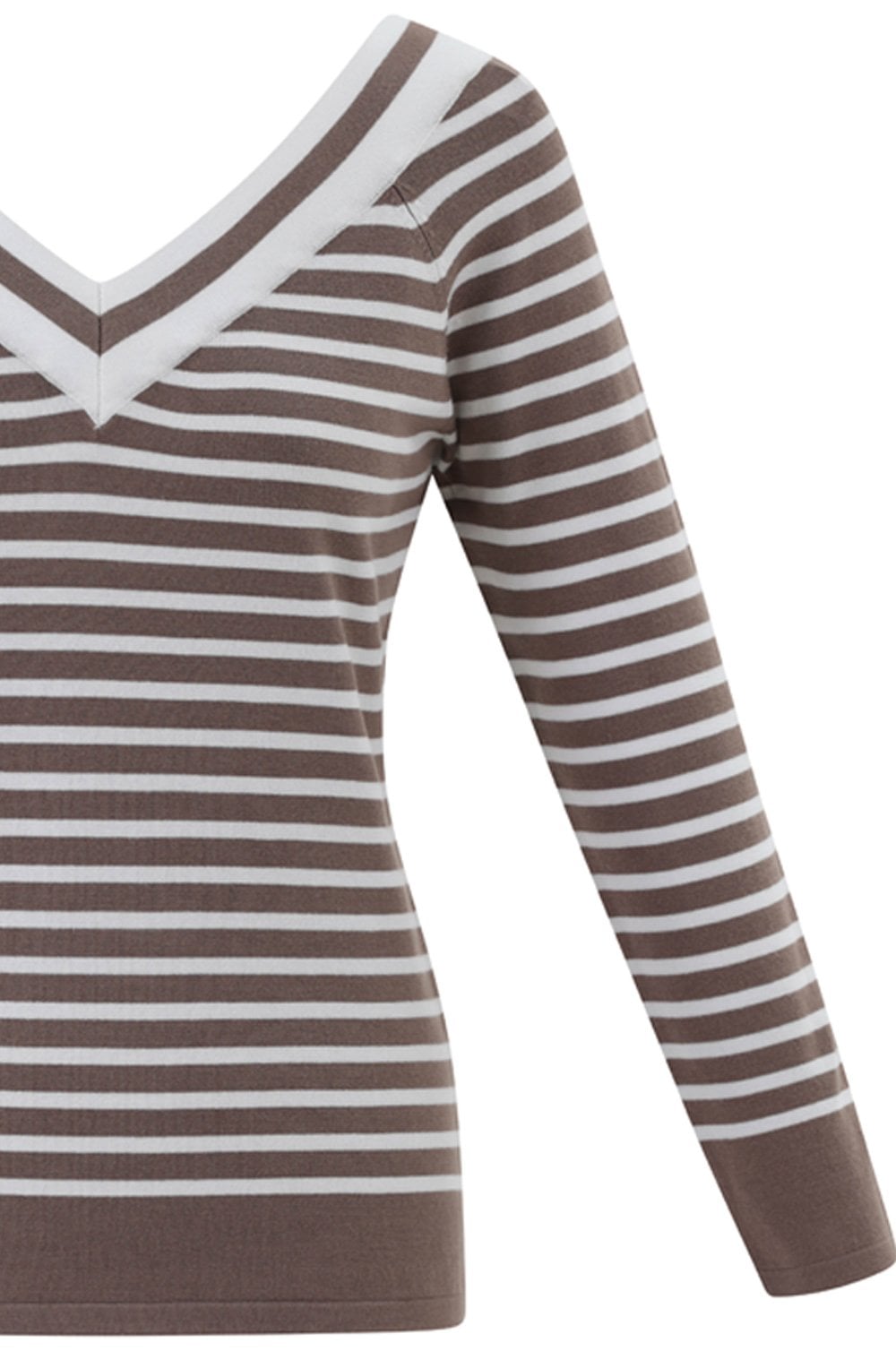 Toffee Brown Wide V Neck Sweater