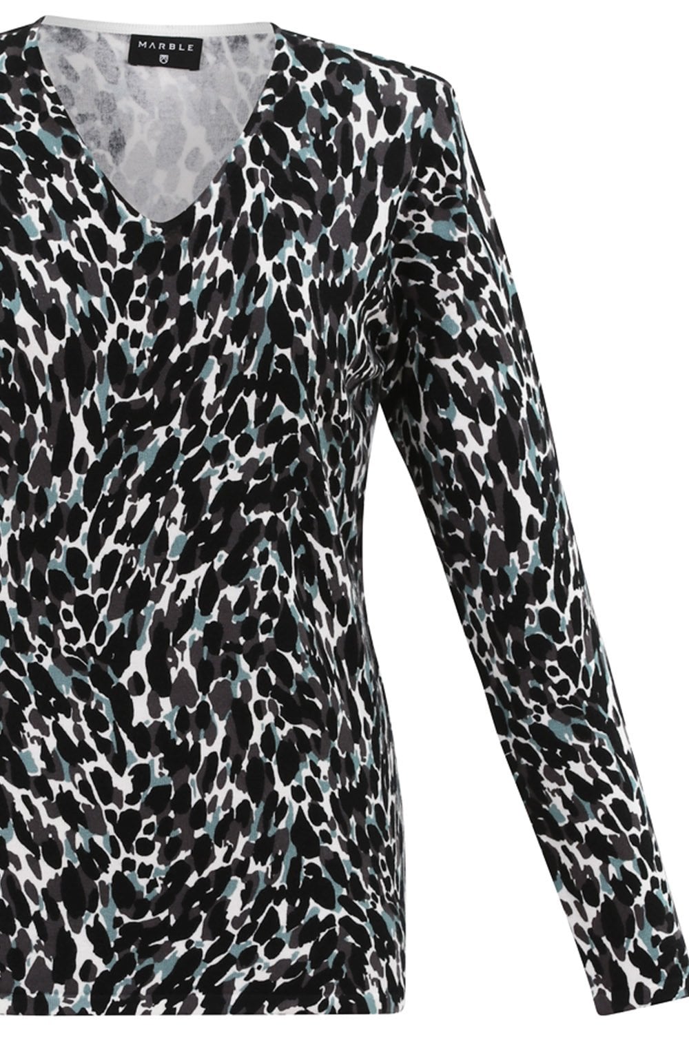 Turquoise Animal Print Jumper