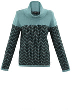 Turquoise Chevron Cowl Neck Jumper