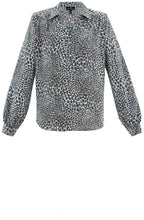 Turquoise Collared V Neck Blouse