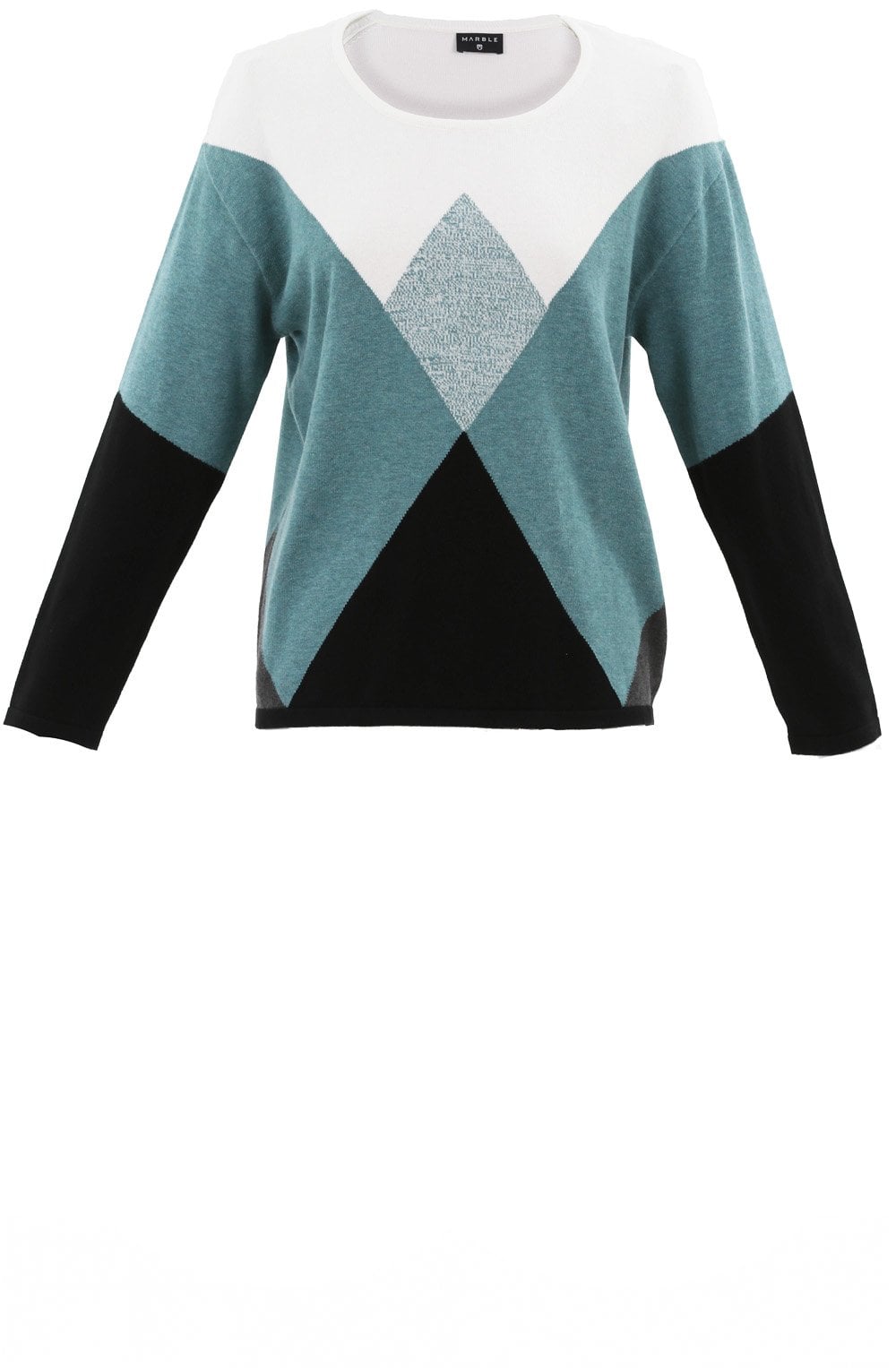 Turquoise Diamond Print Jumper