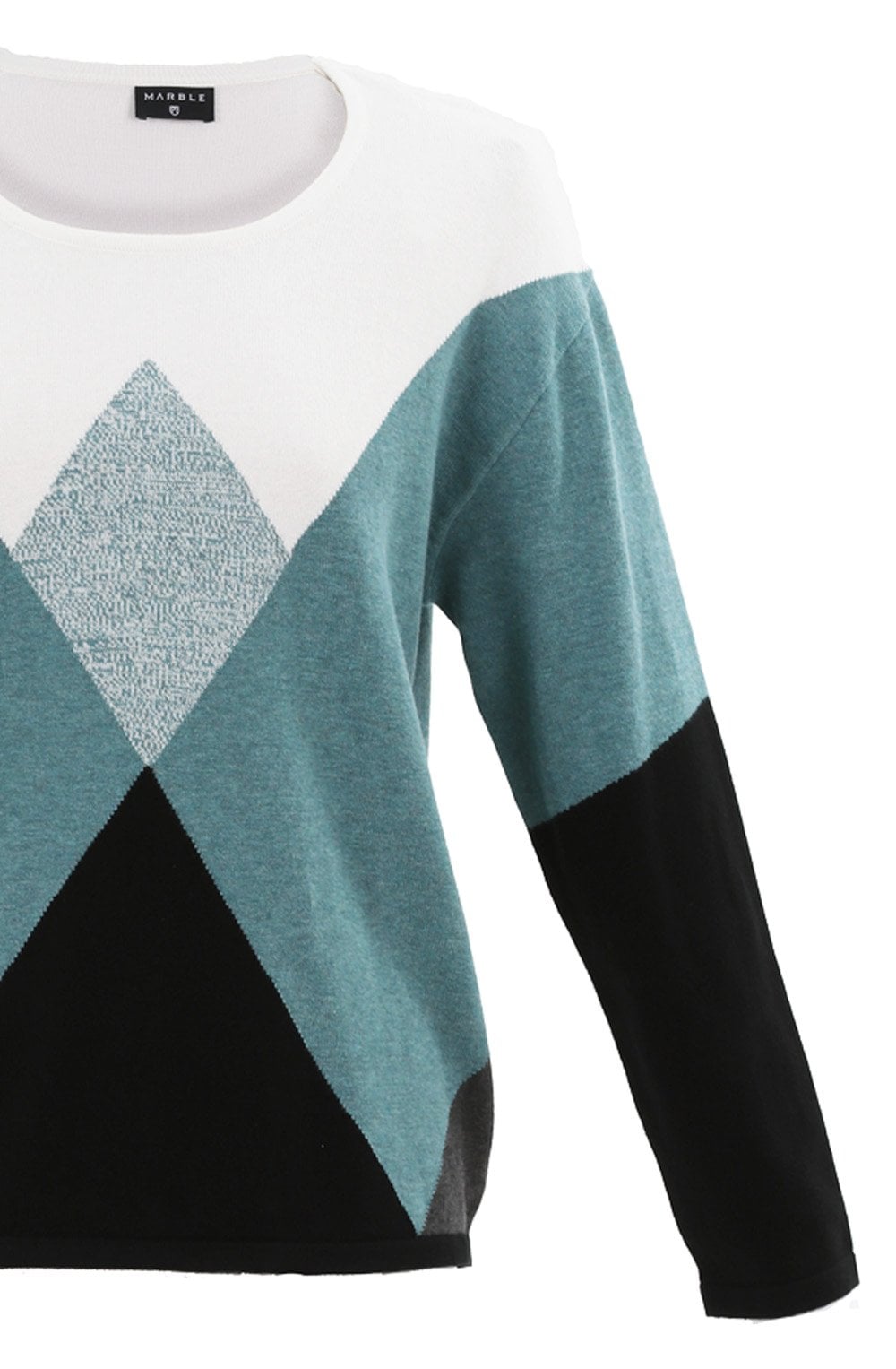 Turquoise Diamond Print Jumper