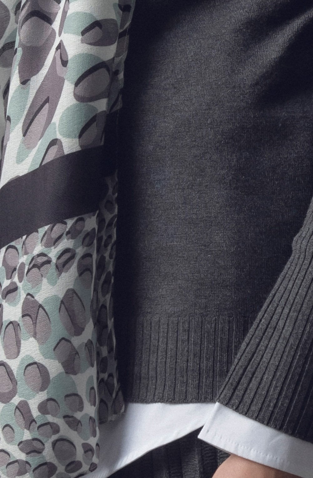 Turquoise & Grey Spot Print Scarf