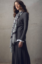 Turquoise & Grey Spot Print Scarf