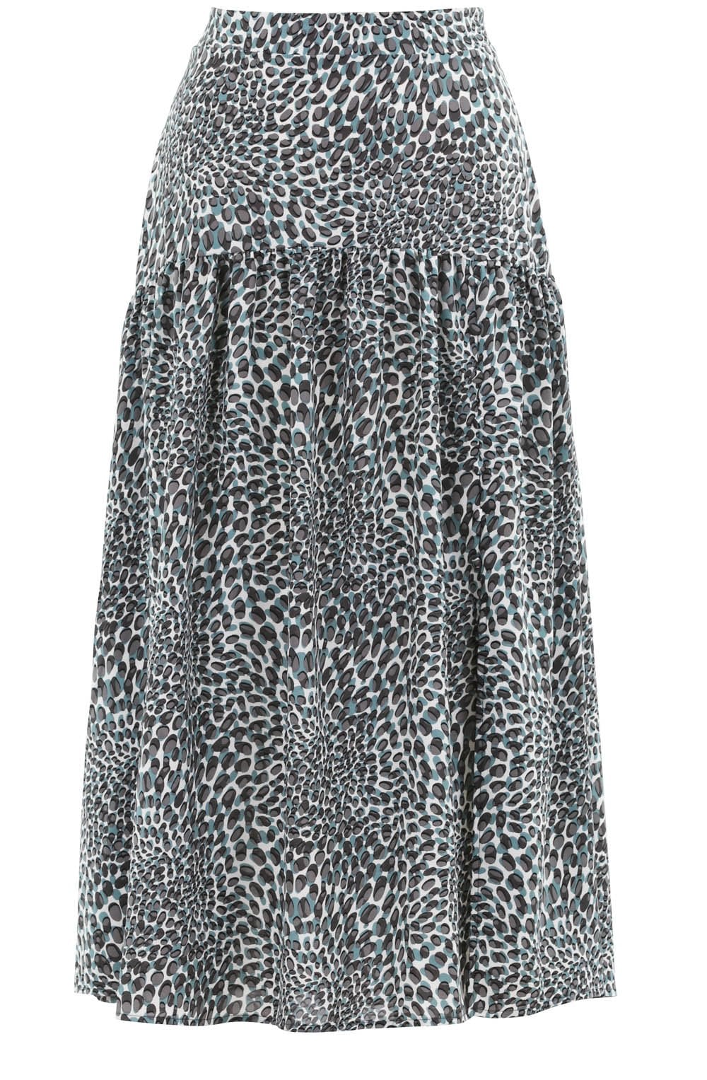 Turquoise & Grey Spot Print Skirt