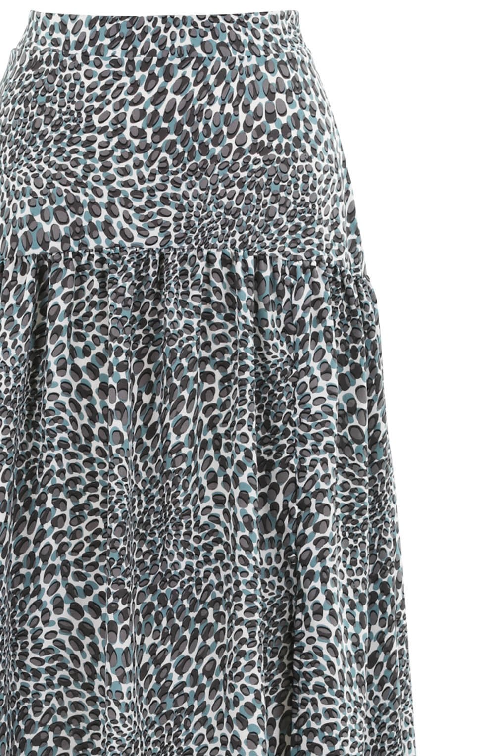Turquoise & Grey Spot Print Skirt