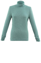 Turquoise Jersey Polo Neck Top