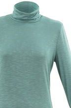Turquoise Jersey Polo Neck Top