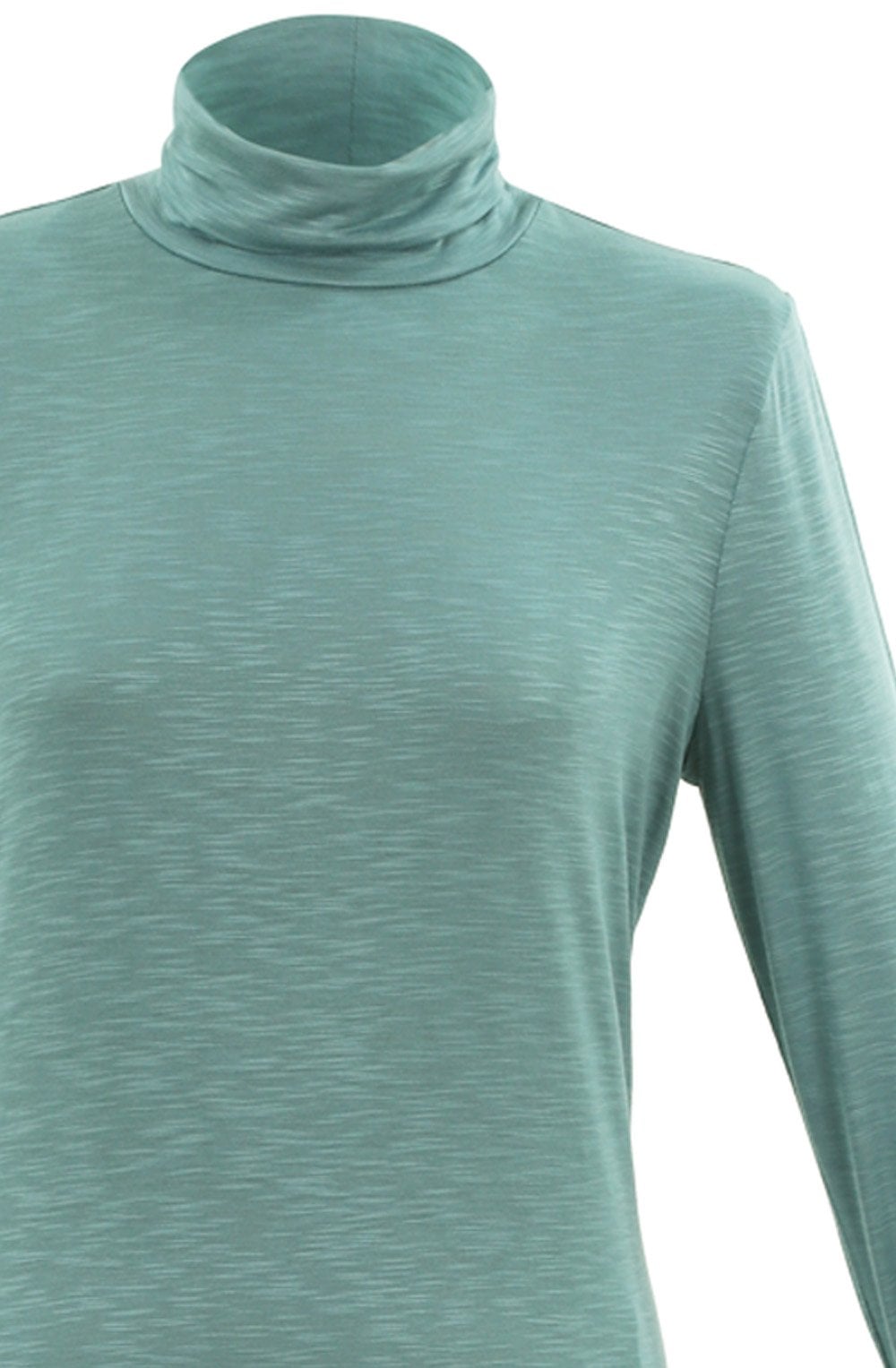 Turquoise Jersey Polo Neck Top