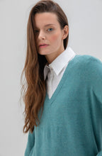 Turquoise Star Pattern Oversized Jumper