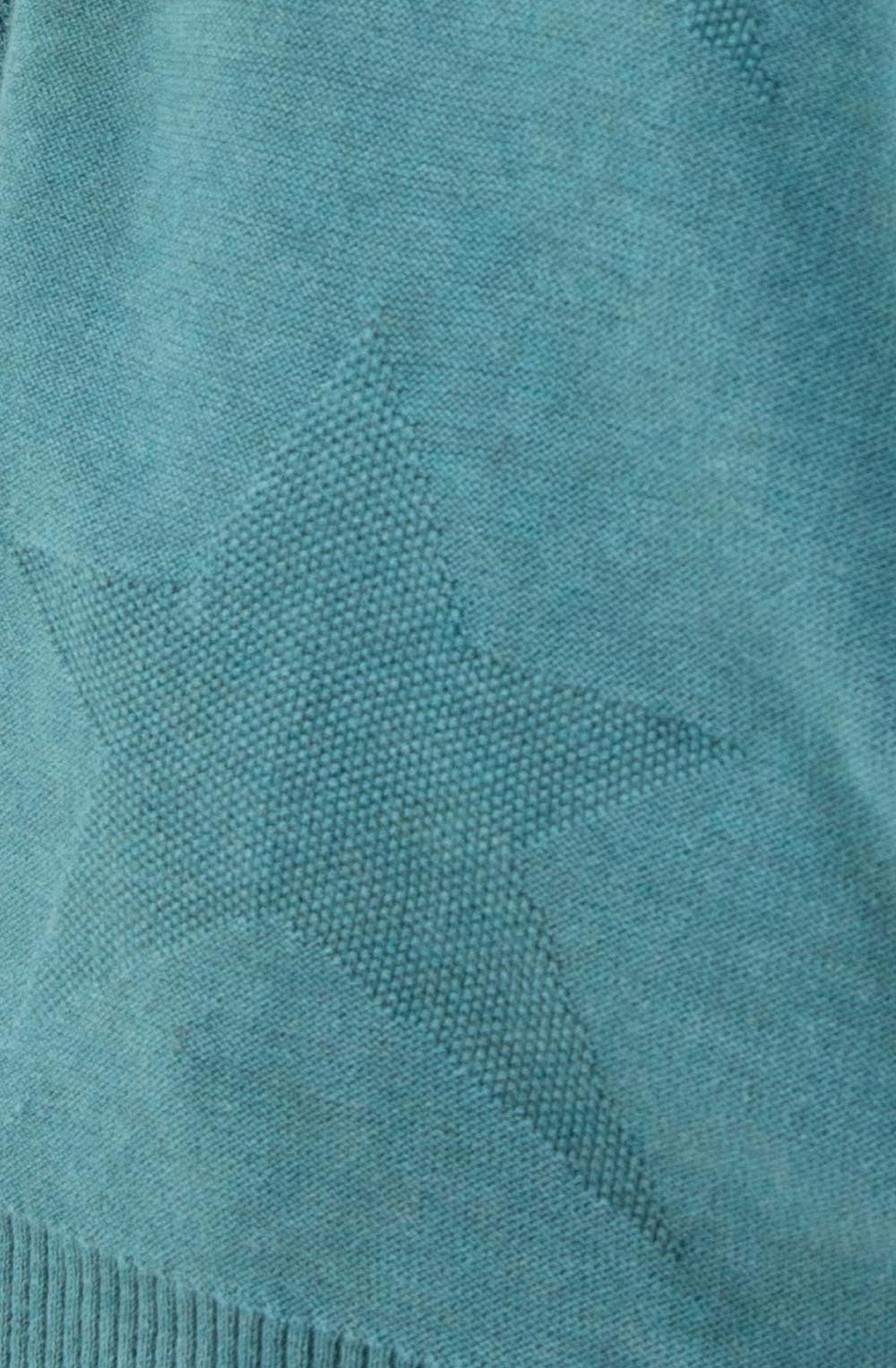 Turquoise Star Pattern Oversized Jumper