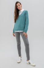 Turquoise Star Pattern Oversized Jumper