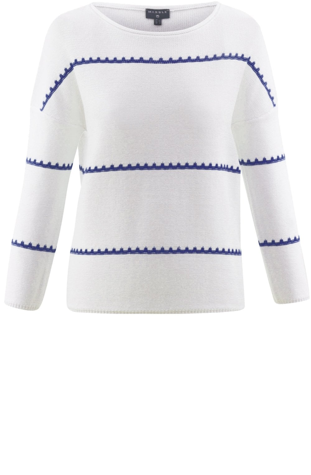 Marble White and Blue striped Jumper