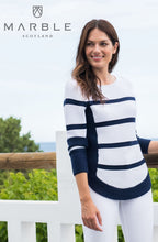 Marble white and navy Jumper