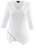 White Asymmetric Hem T Shirt