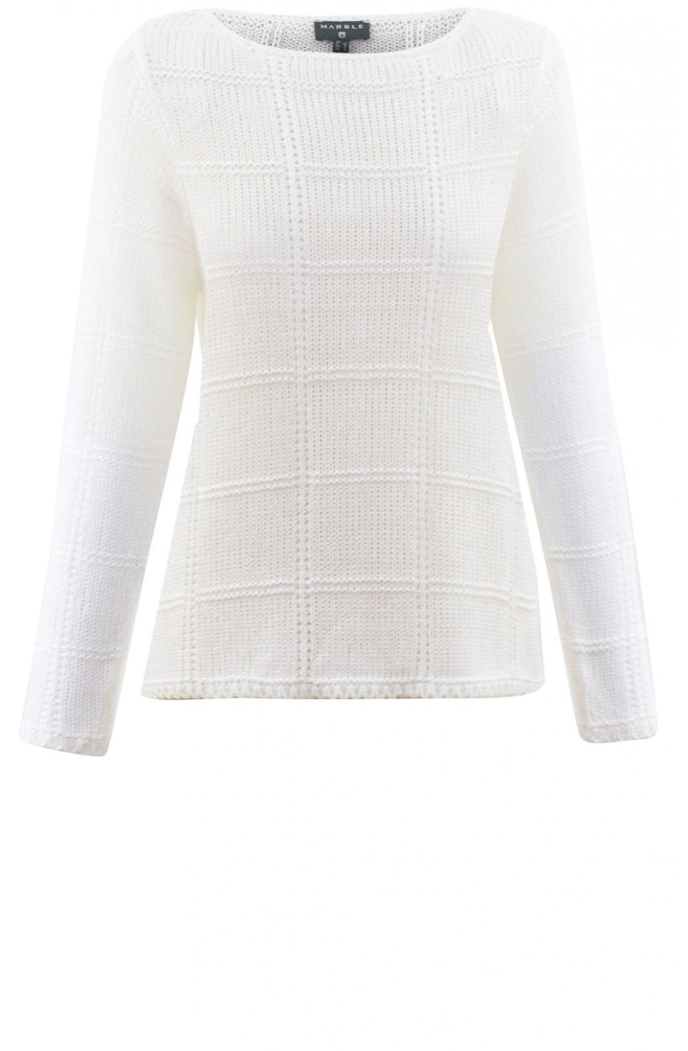 White Check Knit Jumper