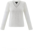 White Contrasting Knit V Neck Jumper