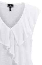 White Cross Over Ruffle Top