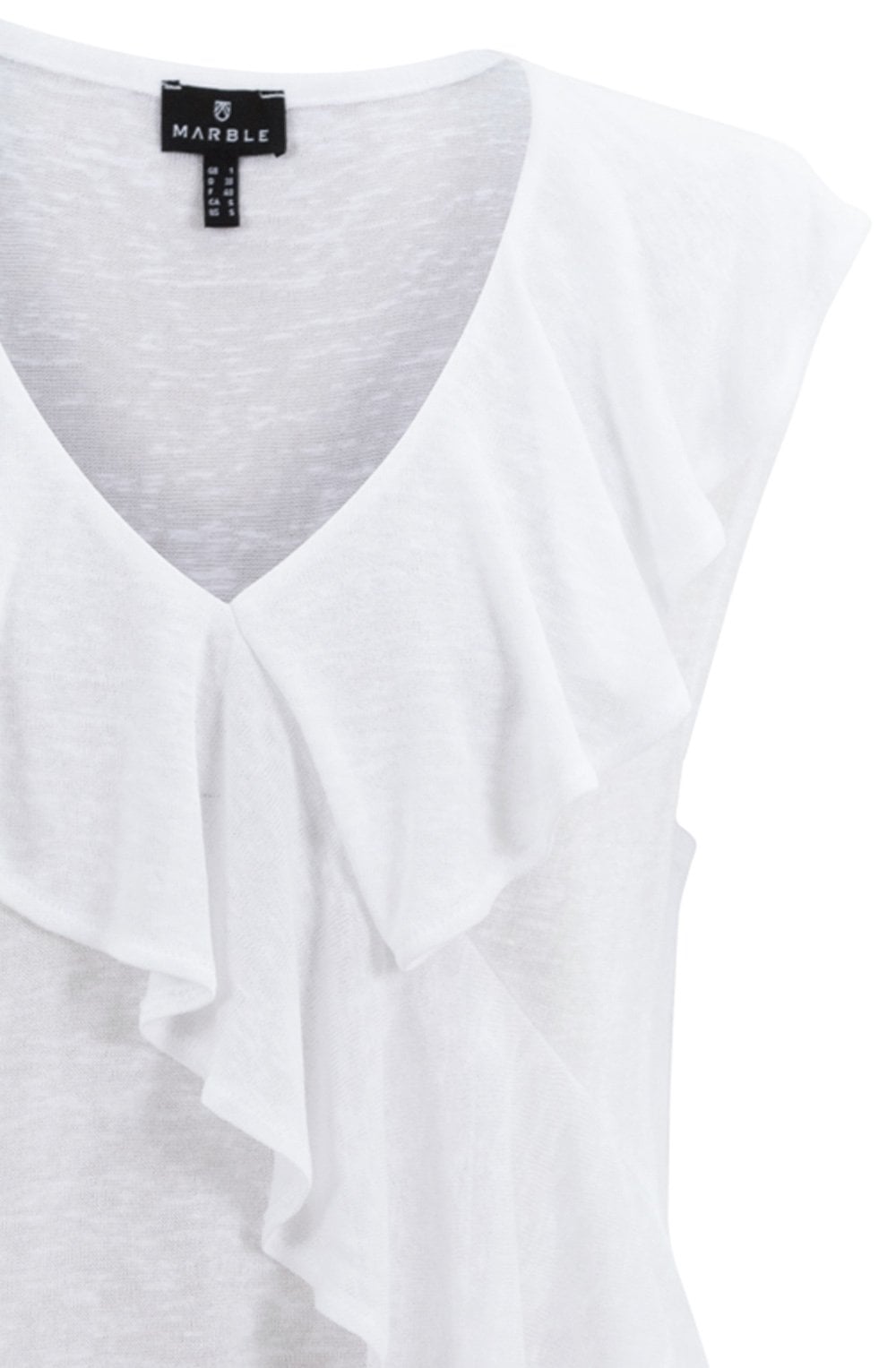 White Cross Over Ruffle Top