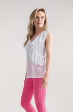 White Cross Over Ruffle Top