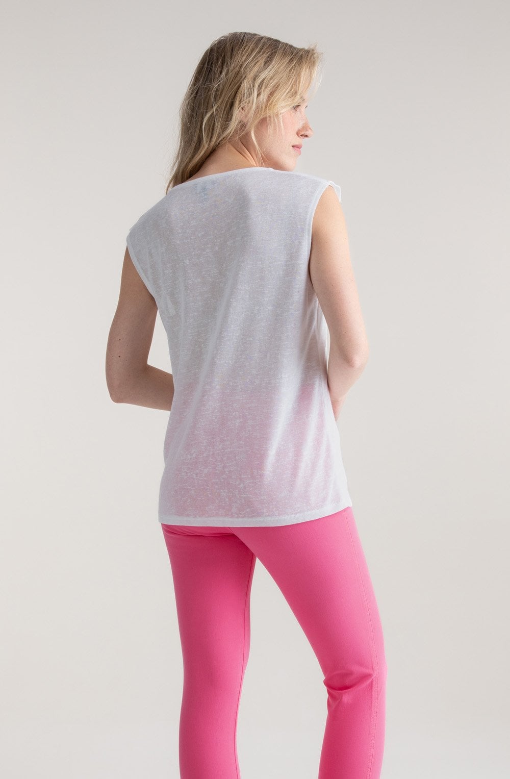 White Cross Over Ruffle Top