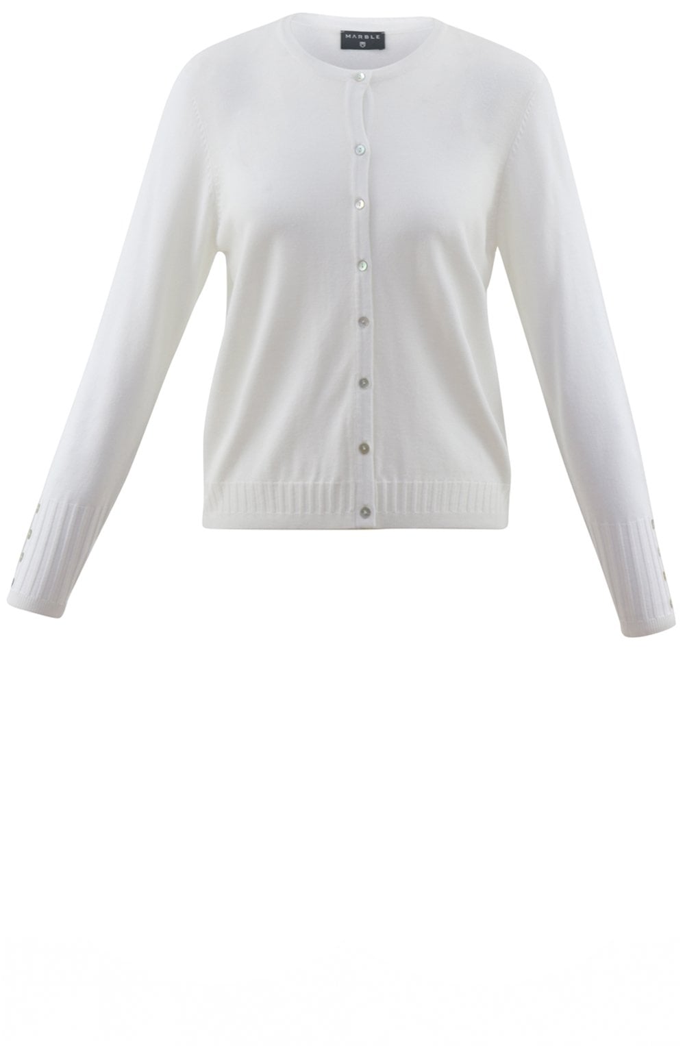White Fine Knit Cardigan