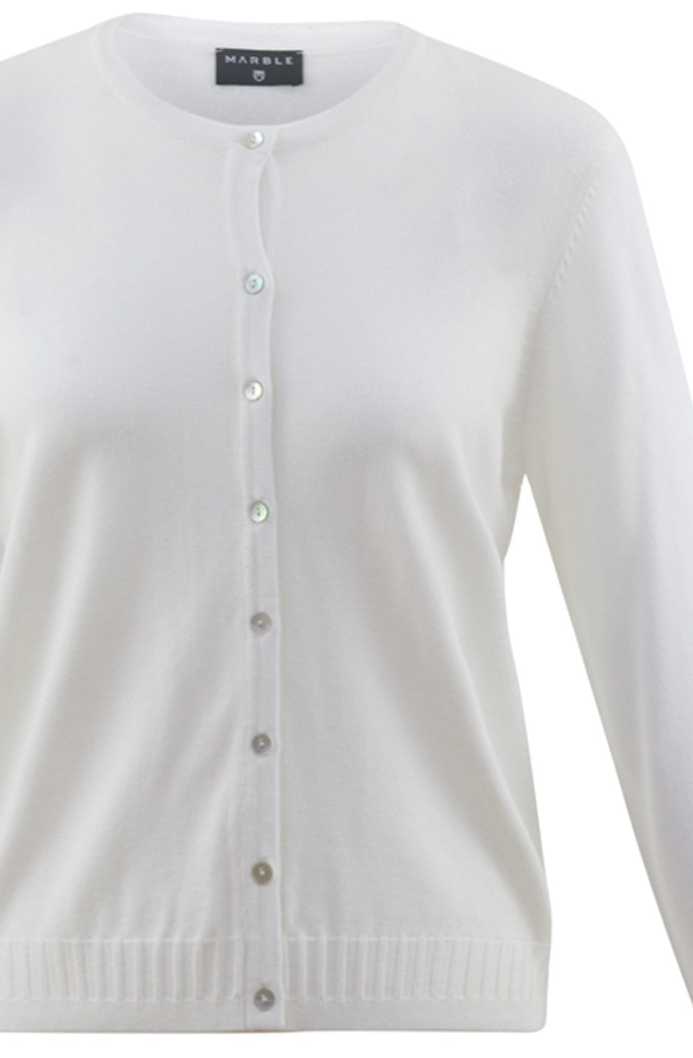 White Fine Knit Cardigan