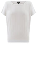 White Fitted Hem Ribbed Jumper