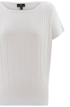 White Fitted Hem Ribbed Jumper