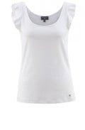 White Frill Detailed Vest Top