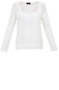White Layered Open Knit Sweater