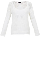 White Layered Open Knit Sweater