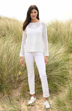 White Layered Open Knit Sweater