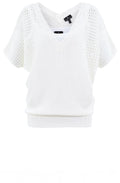 White Layered Oversized Crochet Jumper