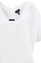 White Layered Oversized Crochet Jumper