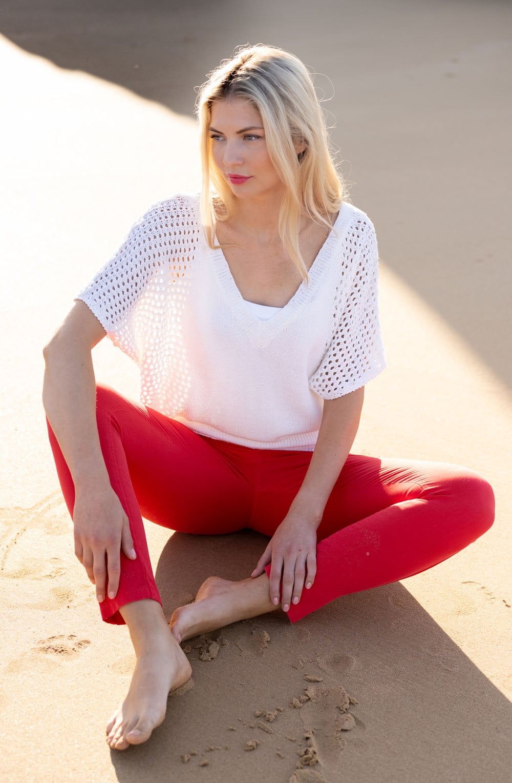 White Layered Oversized Crochet Jumper