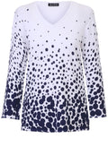 White & Navy Spot Print Jumper