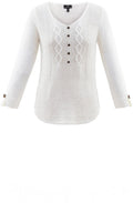 White Open Knit Jumper