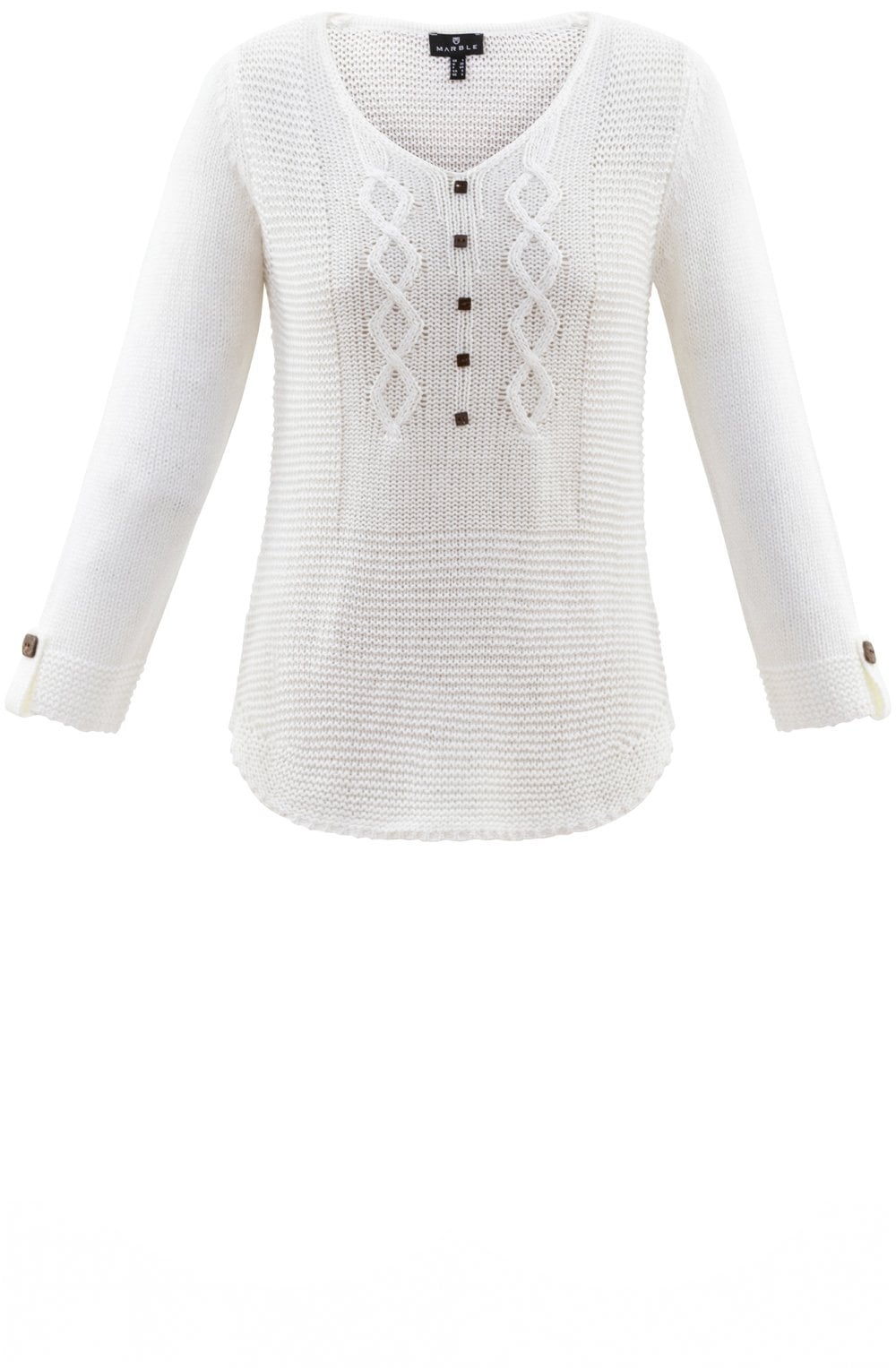 White Open Knit Jumper