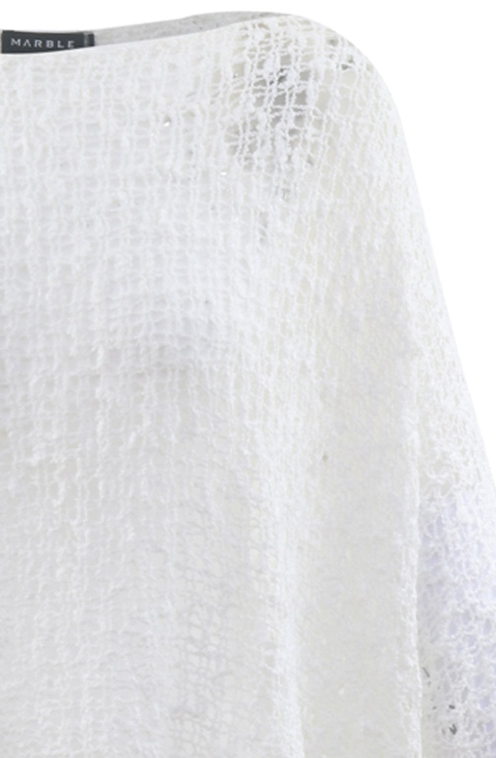 White Open Knit Layering Top
