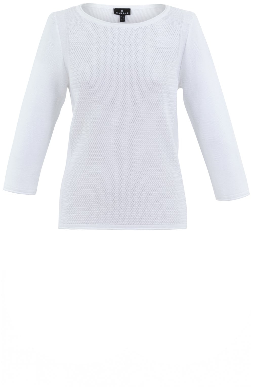 White Patterned Knit Sweater