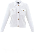 White Perforated Knit Cardigan