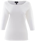 White Ribbed Detail Jumper